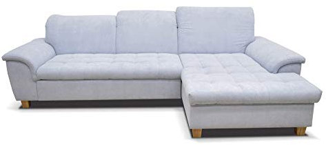 DOMO. Collection Ecksofa Franzi Couch mit Schlaffunktion und Bettkasten Sofa mit Rückenfunktion in hell blau