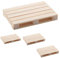 4er Set Holz-Untersetzer Coaster Untersetzer für Tassen und kleine Töpfe im Euro-Paletten-Design nachhaltig aus Holz