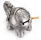 BSTKEY Windfester Vintage-Aschenbecher mit Deckel – Elefanten-Form, Tisch-Aschenbecher, für drinnen und draußen, Retro, für Zuhause, Büro, Dekoration silber