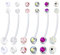 D.Bella Schwangerschaft Bauchnabelpiercing mit Ersatzkugeln 38mm Flexible Bioplast Schwangerschaft Bauchnabel Piercing für Frauen 14G