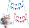HUSZZM 2pcs Happy Birthday Girlande Cake Topper Tortendeko Geburtstag Kuchen Deko Kuchengirlande Wimpelkette für Mädchen Jungen Torten Kindergeburtstag Party Rosa & Blau