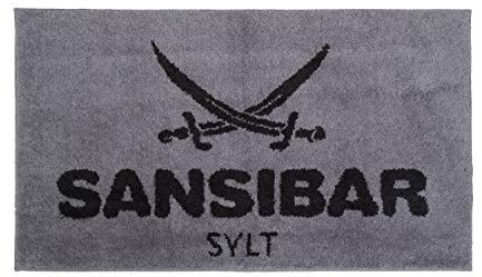 Sansibar Badematte ca.70x120 cm Badteppich Badvorleger Silber/Anthrazit