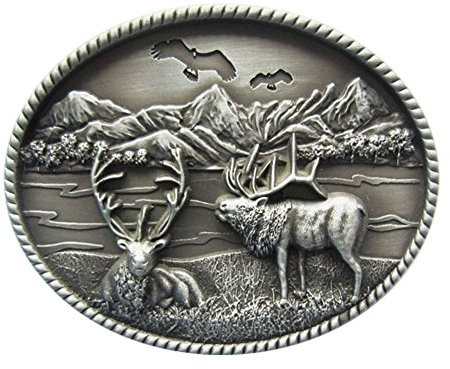 Western Wildlife Deer ovale Gürtelschnalle auch in den USA