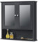 [en.casa] Badezimmerschrank 58x56x13cm mit Spiegel Badschrank Wandschrank Schrank Dunkelgrau MDF