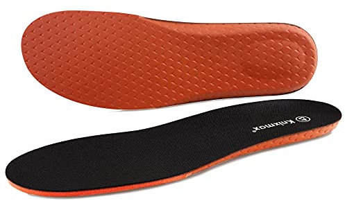 Knixmax Einlegesohlen für Sport - PU Foam Schuheinlagen Weich Komfort Einlagen Dämpfung Ideal für Sneaker, Laufschuhe, Sportschuhe, Wanderschuhe - Schwarz-Rot Gr.43