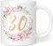 Geschenk Tasse Geburtstag 30 Frau - Geschenkideen zum 30 Geburtstag - Geburtstagsgeschenk für Frauen Blumen - Keramik 330ml