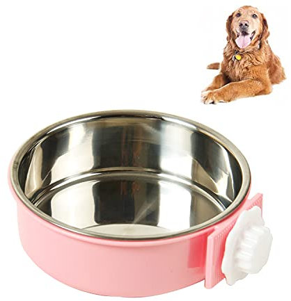 SUOXU 2-in-1 Dog Crate Bowl, Stainless Steel - Hanging Bowl for Small, Medium & Large Dogs