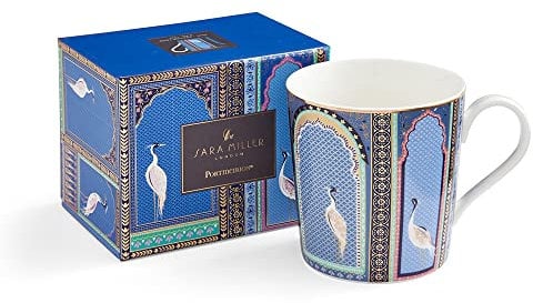 Portmeirion Home & Gifts Sara Miller London - Mug - Lattice Windows, Indigo (SMII78914-XG)