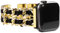 NewWays Compatible con correa de Apple Watch de 1.65 pulgadas, 1.57 pulgadas, 1.57 pulgadas, serie 7 SE 6 5 4 3, pulsera de joyería para iWatch Band para mujer, eslabones dorados con cuero negro