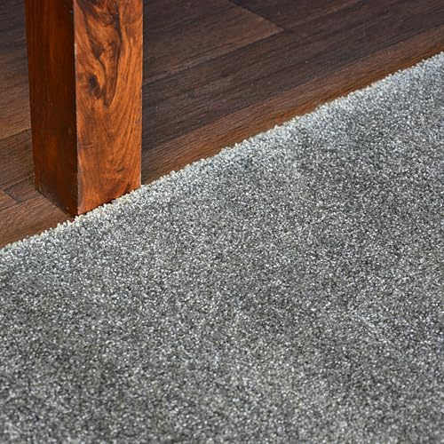 rugsx Discretion Teppich für Wohnzimmer, Schlafzimmer & Ankleidezimmer – Moderner Polyamid Teppich, Grau, Strapazierfähig, Perfekt für Jede Einrichtung, Maßanfertigung möglich 200x200 cm