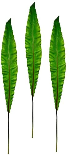 Künstliches Blatt hohes längliches schlankes Palmblatt Monstera Blattzweig Farnblatt Kunstzweig Einzelblatt exotische Deko Dekozweig Dekoblatt Grünblatt Floristik Beiwerk Einzelblume Blumen Stiel