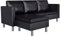 Makastle Ecksofa 3-Sitzer-Sofa L-Form Kunstleder Loungesofa Wohnzimmer Eckcouch mit Sitzpolster und Kissen, Sessel Sofa Polstersofa für Küche oder Esszimmer, 188 x 122 x 77 cm