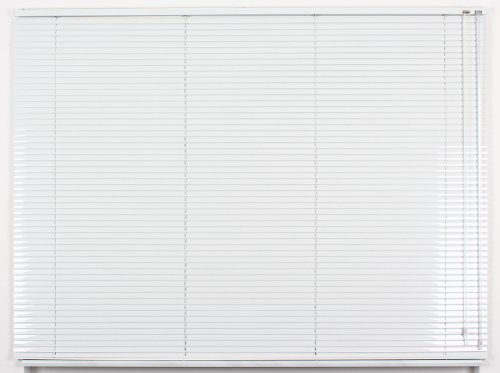 EFIXS Alu-Jalousie - Farbe: Weiss - Breiten bis 230 cm, Höhe bis 130 cm, Hier: 120 x 130 cm (Breite x Höhe) - Bedienseite: rechts, aus Aluminium, Sichtschutz, Lichtschutz, Blendschutz