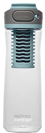 Contigo Clybourn Plastic FreeFlow Filter Water Bottle with AUTOSEAL spill-proof Lid 24oz., Salt
