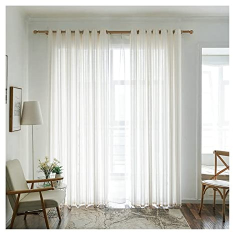 Aotiwe Gardinen Küche Vintage, Vorhänge Beige Groß Streifen Polyester 2 Stücke 132X160cm für Schlafzimmer