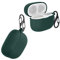 kwmobile Silicone Cover Compatible with Sony LinkBuds S - Case Cover Stick-On Skin with Clip - Dark Green