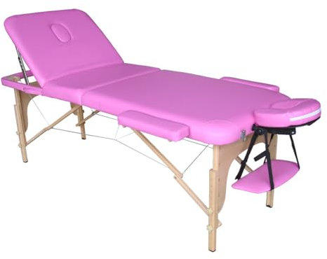Polironeshop Venus - Klappbare Massageliege aus Holz, Professionell für Kosmetiker, Tätowierer und Spa, Rosa