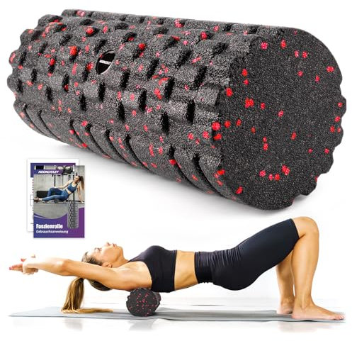 Faszienrolle mit 3D-Texturmassage, Foam Roller(33cm x 14cm) zur Muskelverspannungen lindern, mittlere Härte Selbstmassage Fazienrolle für rücken wirbelsäule Rücken Beine