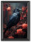 Crow Leinwand-Kunst, dunkle Akademie, florales Vintage-Poster, Rabe, Kunstwerk für Wände, Blumen, Wandkunst, Retro-Tierdrucke, schwarze Krähenbilder, dunkle Akademie, Gemälde, Vintage, Gothic-Kunst,
