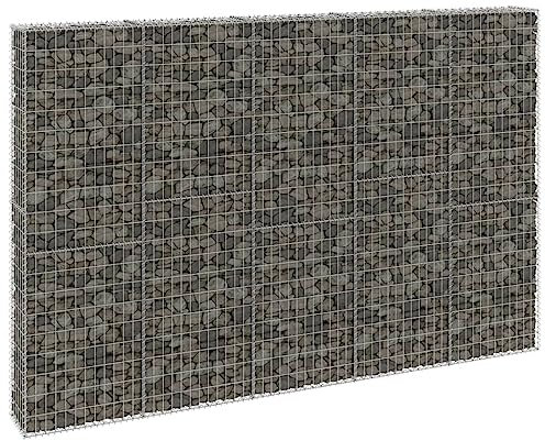 Générique Mur en Gabion avec couvercles Acier galvanisé 300x30x200 cm,Quincaillerie,Clôtures & barrières,Panneaux de clôture,47.55 kg,Argent,147823