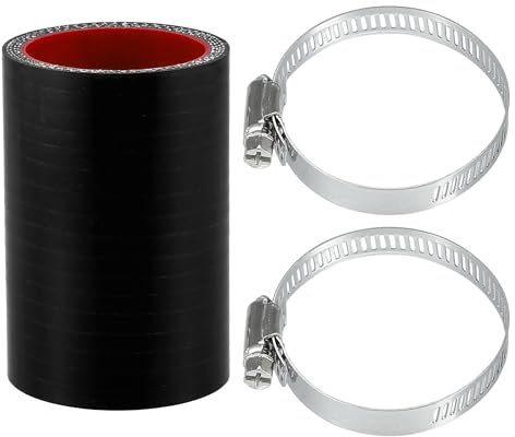 Motoforti 1 Set Tubo in Silicone per Auto Nero Rosso 40mm 1.57 ID 76mm 2.99 Lunghezza 0 Gradi con Morsetti Tubo Refrigerante Universale