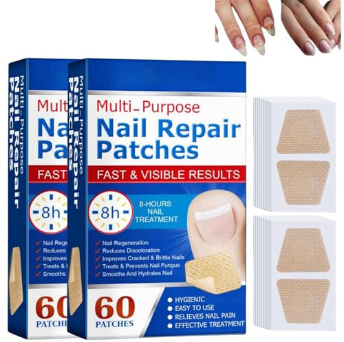 120PCS Nail Repair Patches,Nail Repair Treatment for Restores Damaged Nails,8 Hour Overnight Restores Healthy Nails,Fungal Nail Treatment for Toenails Extra Strong,Nail Fungus Toenail Patches