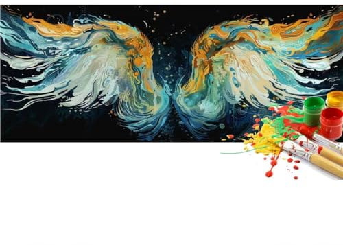 Malen Nach Zahlen Erwachsene Groß 150 X 50 cm, Malen Nach Zahlen Mysterium Flügel Paint by Numbers Adult, Acrylfarben Leinwand Malen-Nach-Zahlen Anfänger, für Home Wand Dekor, [Ohne Rahmen]-YH216