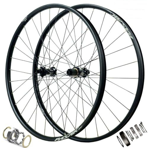 ZECHAO Mountainbike Radsatz 26/27,5/29 Zoll,Steckachse 15X110/12X148mm Aluminiumlegierung Mid Lock Scheibenbremse Vorne 2 Hinten 4 Lager 8-12 Geschwindigkeit Wheelset(Black,29inch)