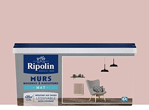 RIPOLIN Peinture Murs, Boiseries, Radiateurs Mat Rose jabadao 2,5 L