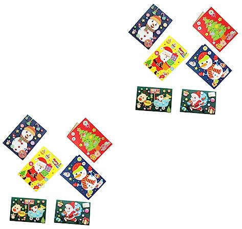 Lurrose 8 Packungen DIY Karten Zum Basteln Von DIY Weihnachtskarten Bastelbedarf Für Kinder Kit Zum Basteln Von Grußkarten 3D Weihnachtskarten DIY Weihnachtsgrußkarten