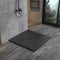 WITEN&NOCK SMC Duschwanne 90x80cm schwarz Brausewanne Duschtasse extra flache Steinoptik Antirutschfür Duschkabine Duschwand