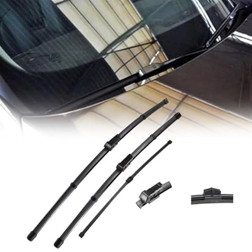 WOHOOD Juego De Escobillas Limpiaparabrisas Delanteras Y Traseras LHD para A&UDI Q3 2011 2012 2013 2014 15 2016 2017 Escobillas para Parabrisas Y Ventana De Lluvia De 24+20+16 Accesorios