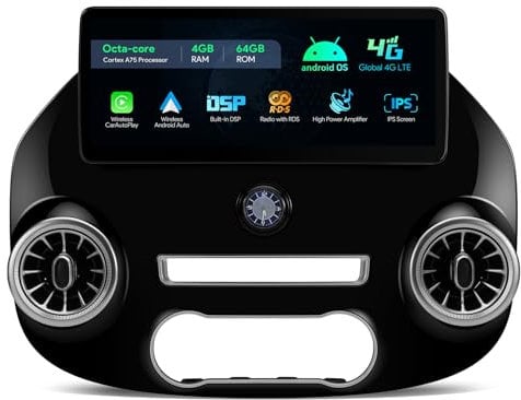 XTRONS 12.3 Zoll Android 13 Autoradio Octa Core 4GB 64GB Eingebautes 4G LTE Car Play Android Auto DSP WiFi GPS Bluetooth 5.0 Optional DAB+ OBD DVR für Mercedes Benz Vito W447(2014-2022)
