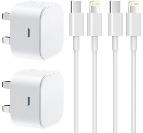 iPhone Charger,2 Pack Apple iPhone Fast Charger Cable and Plug 20W Super Charge for i Phone 14/14 Plus/14 Pro/14 Pro Max/13/13 Pro/12 Pro/SE/11 Pro,3FT 1M New Rapid USB C to Lightning Lead and Plug