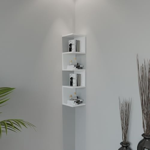 Elegant White Wall Shelf, 30 x 120 x 30 cm, 100% Melamine Coated Particle Board, 18 mm Thick, Perfect for Modern Home Decor & Organization