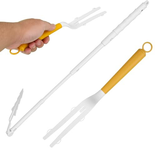 2 Pezzi Manico di Ricambio per Swiffer, Solo Manico Esteso Asta Telescopica Estesa Lunghezza Regolabile Manico di Ricarica Spolverino per Casa Pulizia (Bianco e Giallo)
