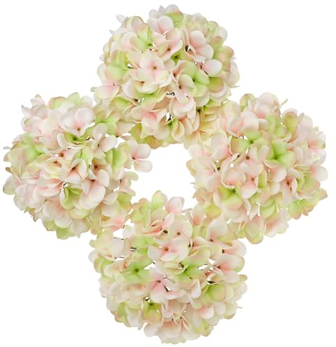 Oairse Set of 4 Artificial Hydrangea Flowers Diameter 19cm Large Faux Silk Flower Heads with Stems for DIY Floral Arrangements, Wedding Bridal Bouquets, Centrepieces, Home Party Event Decoration