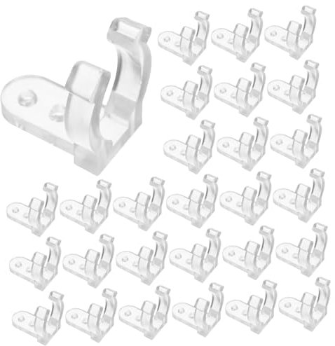 MOBUTOFU 100 Stück LED Lichterketten Clipspc Kunstoff Befestigungsclips mit Schrauben für Seillichter Montage Party Hochzeit Zubehör