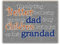 Sentimental Dad Grandad Wooden Fridge Magnet, 11 cm x 8 cm, Grey Background