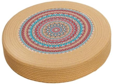 Dualoai Bodenkissen für Meditation, Gewebt, Pouf für Teezeremonie Und Heimgestaltung, 50 cm Bunt