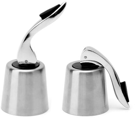 2 Stück Sektverschluss Edelstahl Sektflaschenverschluss, Weinflaschenverschluss Flaschenverschluss Weinverschluss, Weinkorken Weinverschluss Vakuum Wein Verschluss für Konservierung von Rotwein