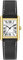 VXFAIZY Rechteckige Damenuhr mit Retro Römischen Zahlen und Lederarmband(Gold Schwarz)