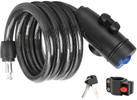 Bike Lock for Bianchi Zolder Via Nirone 7 Aria E-Road T-Tronik Pista Milano Cortina C2C, 110cm/1cm Bicycle Cable Lock, Anti Theft Lock with Mounting Bracket for Bicycle Motorcycle Mountain Bike