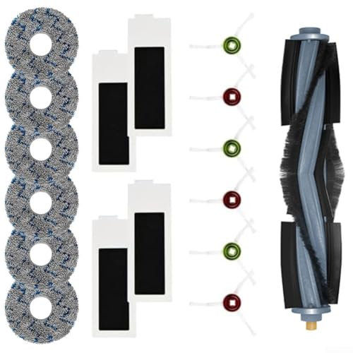 Ensemble complet d'accessoires pour aspirateur Ecovacs pour Deebot T20 et Omni pour T20e 18 pièces comprenant brosse principale, brosses latérales et mise à niveau de filtration