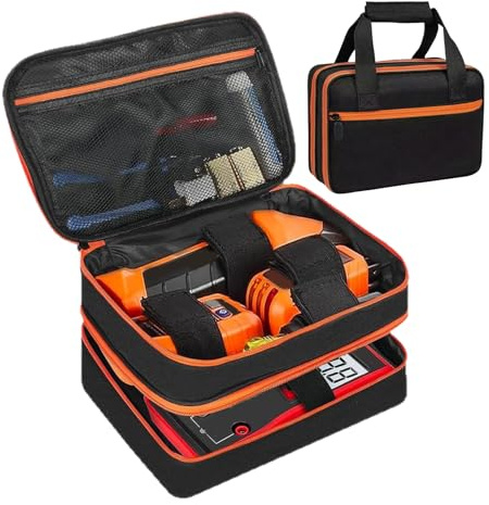 Electrical Test Kit Case | Circuit Tester Storage Organizer Bag | Double-Layer Test Equipment Debugging Holder Organizer for Wires Clamp Meter Digital Multimeter Outlet Repair Tool Set Receptacle