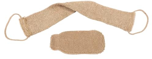 VILLCASE 2 Stück Peeling Rückenwaschlappen aus Sisal mit Zugband Körperpeeling Handschuhe für Damen und Herren Natürliches Rückenpeeling für Dusche und Bad