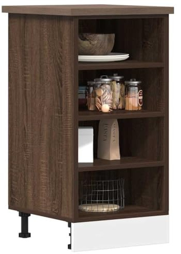 Frdhee Küchen-Organizer und Aufbewahrung,Unterschrank Braun Eichen-Optik 40x44,5x81,5 cm Holzwerkstoff für Einbauküche, Einfache Montage