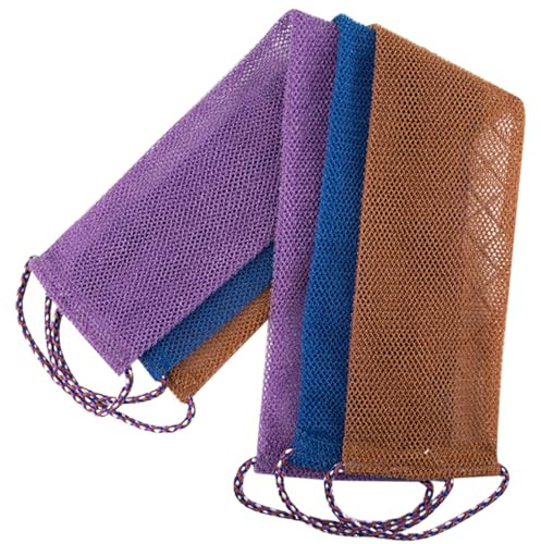 Veemoon 3 Stück Peeling Badetücher aus Nylon Leicht und Exfolierend zum Camping und Reisen in Verschiedenen Farben für Effektive Hautreinigung