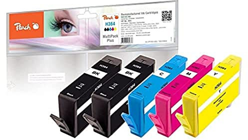Peach H364/564/655 Spar Pack Plus Druckerpatronen (2xBK, C, M, Y) ersetzt HP No. 364, N9J73AE, SD534EE für z.B. HP PhotoSmart 5520 e All-in-One, HP OfficeJet 4620, HP PhotoSmart 6520 e All-in-One