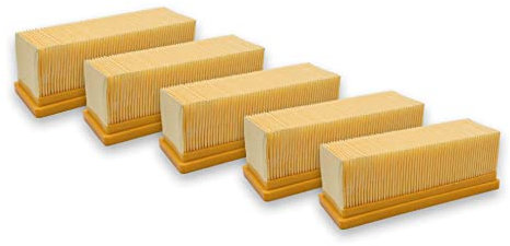 vhbw 5x Flachfaltenfilter kompatibel mit Kärcher SE 6.100, SE 6.100 plus, SE 5.100 Staubsauger - Filterelement